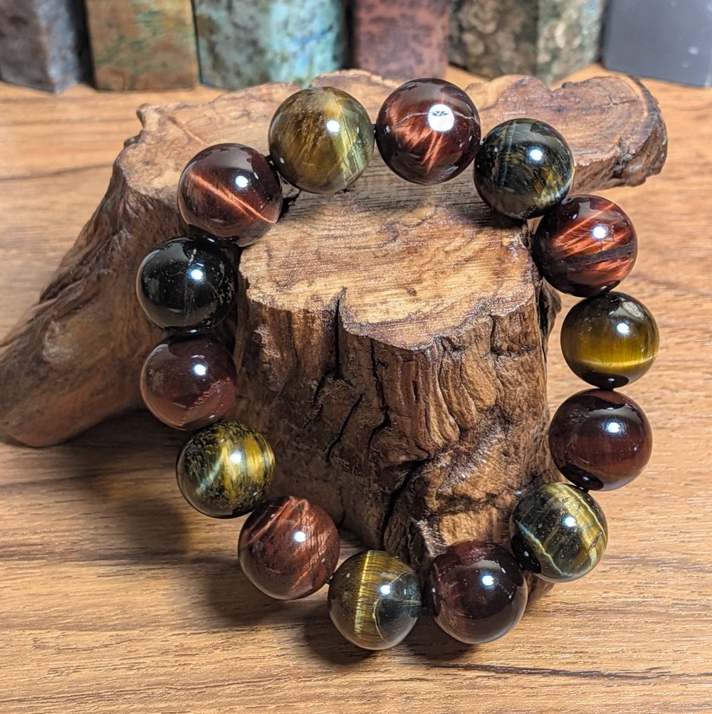 Multi Tigers Eye 16mm Crystal Bracelet
